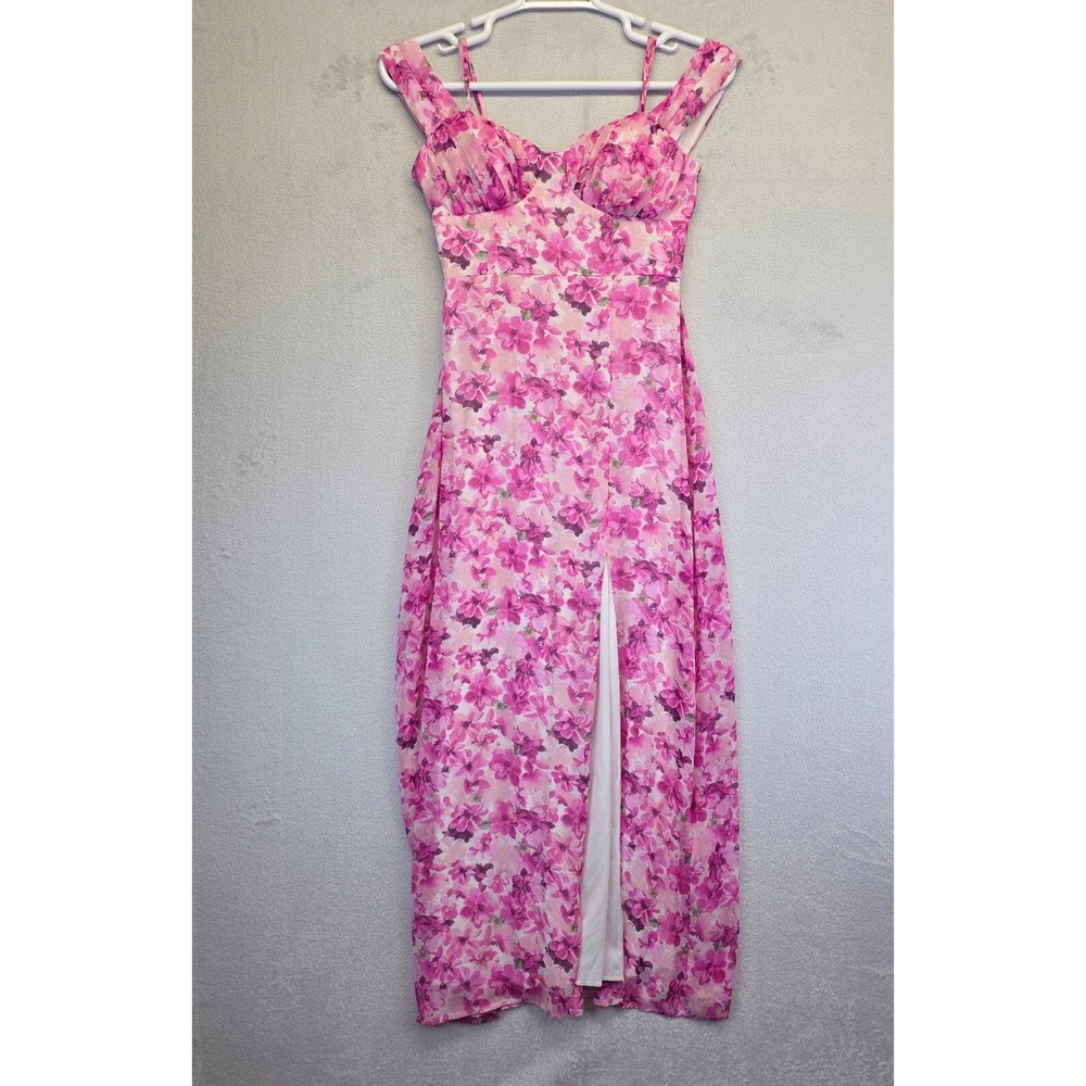 Crystal Doll Dress‎ Womens 9 Pink Floral Maxi Y2K Cottagecore HOCO Coquette - Picture 12 of 16
